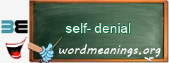 WordMeaning blackboard for self-denial